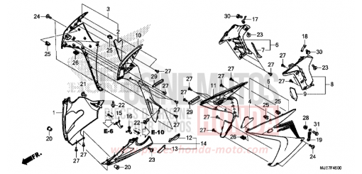 MITTLERER WINDLAUF/UNTERER WINDLAUF CBR650FAJ de 2018